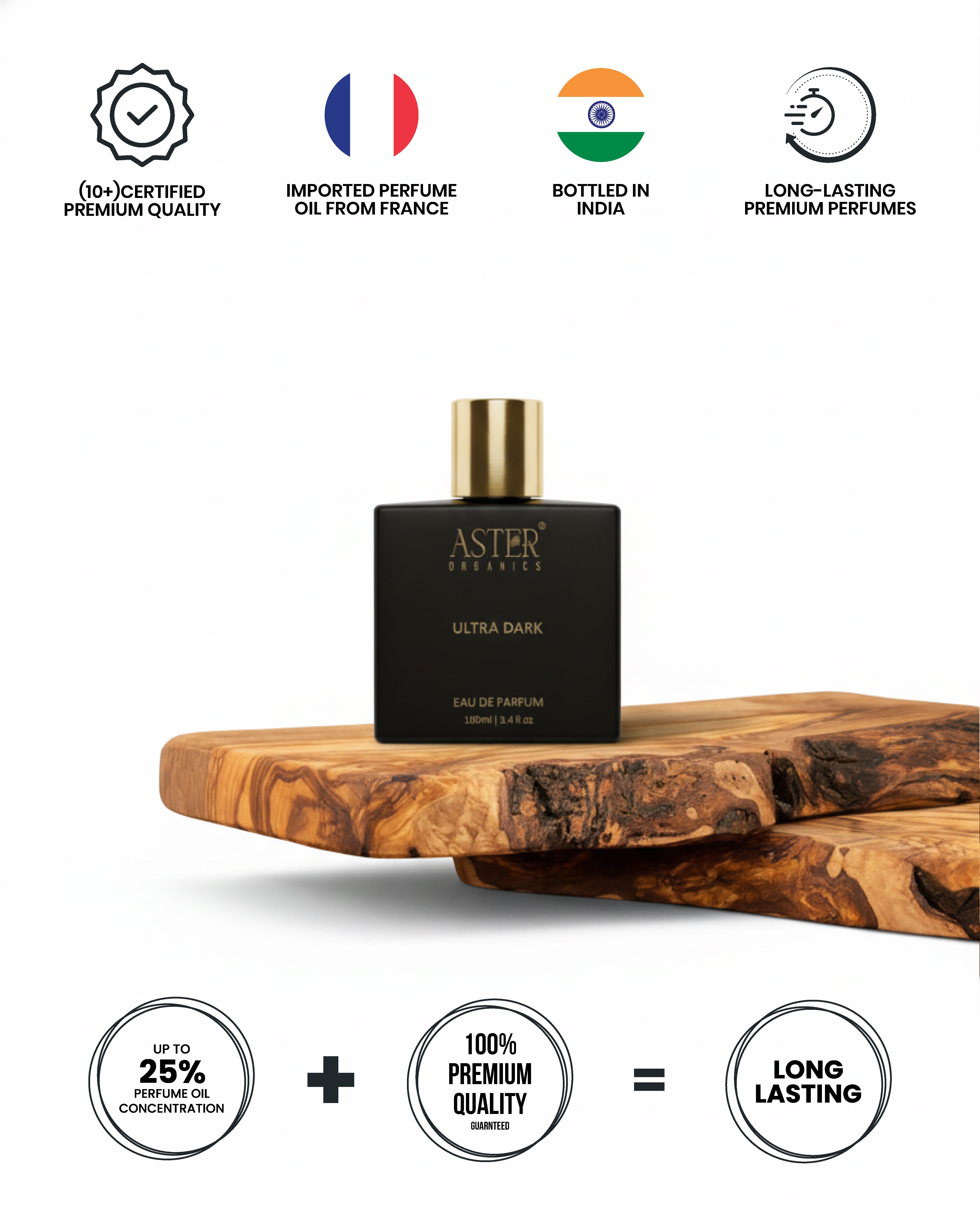 Ultra Dark EDP for Men 100ml - Aster Organics