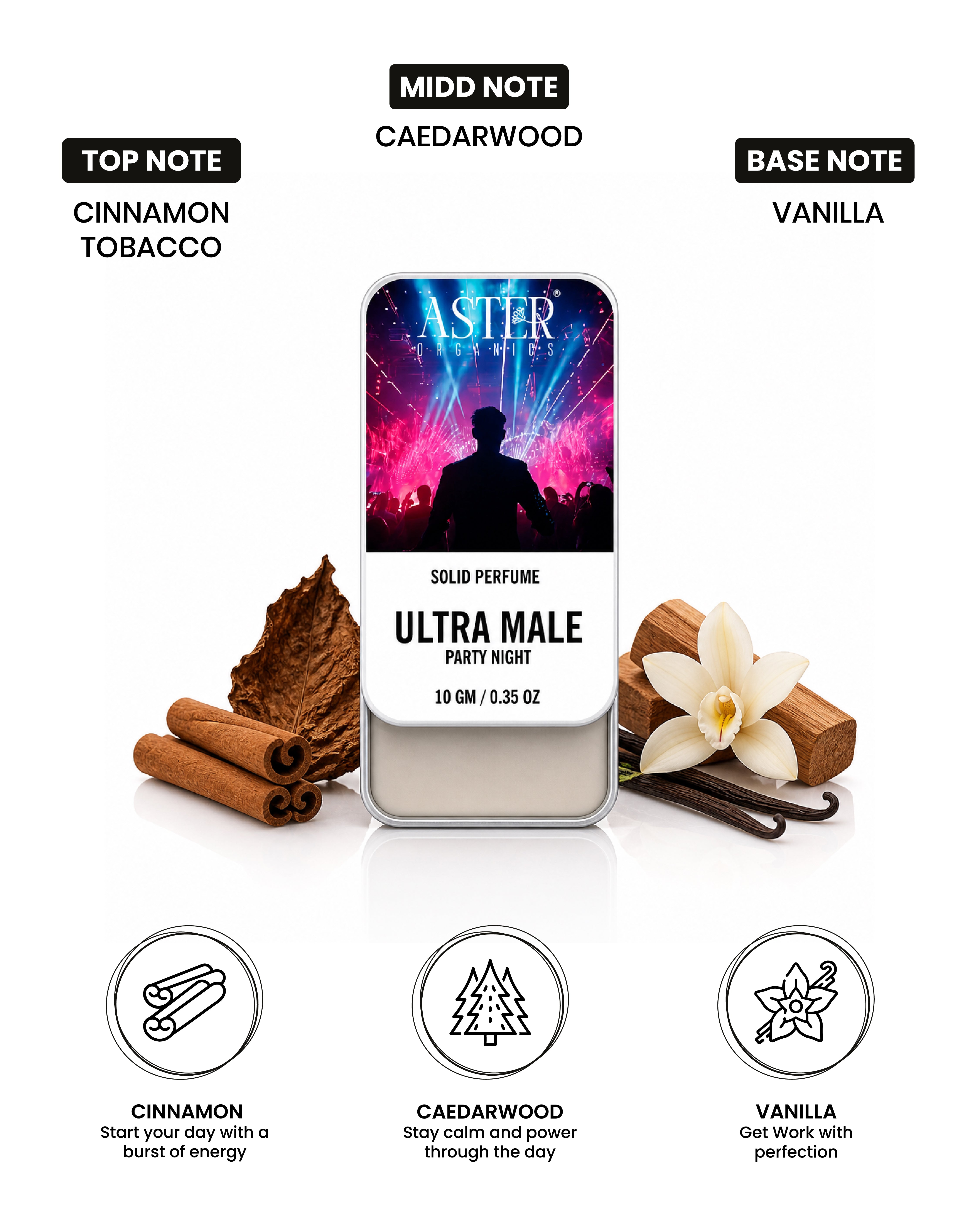 Solid perfume tin for Ultra Male Party Night men's fragrance