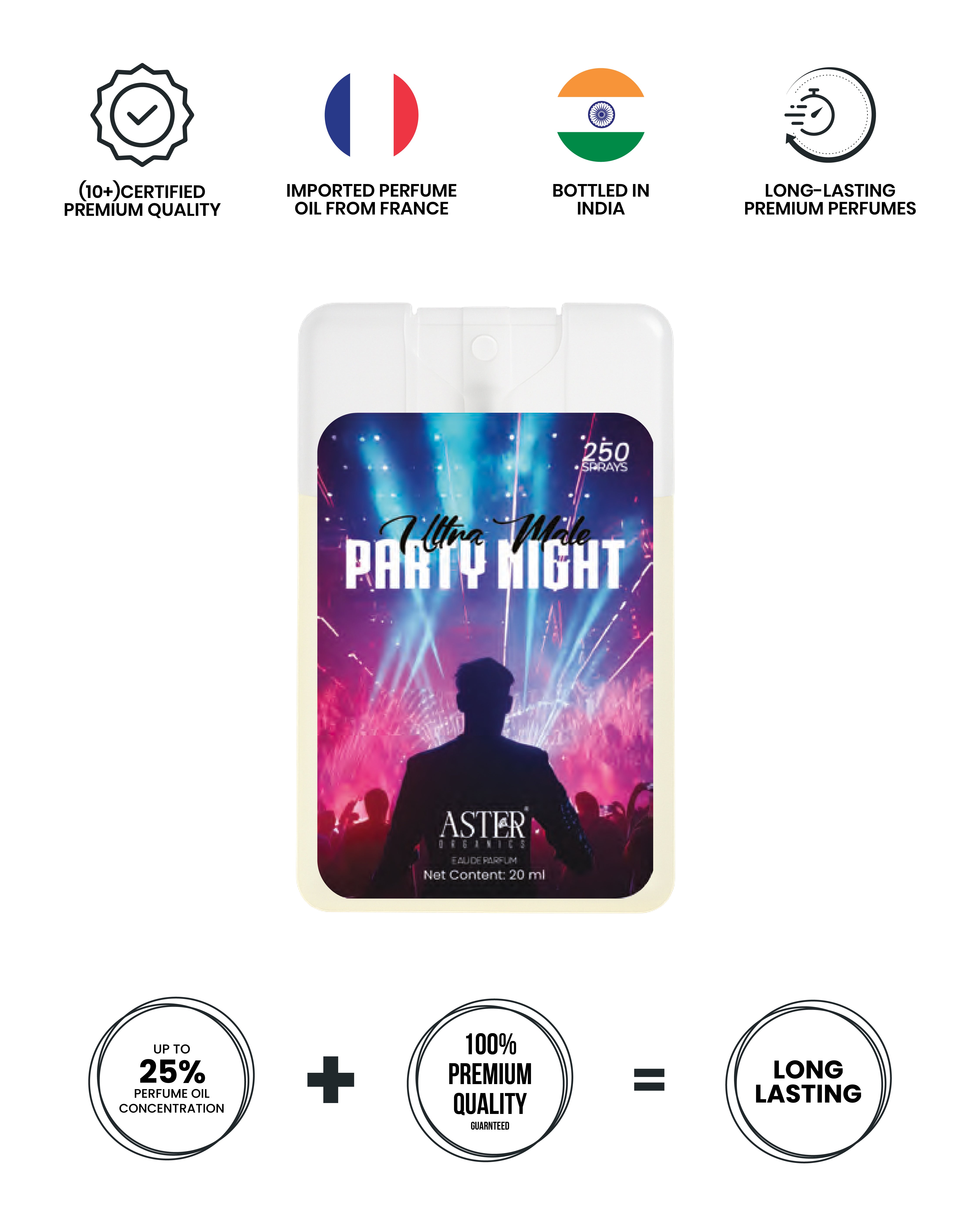 Ultra Male Party Night pocket perfume for men 20ml bottle.