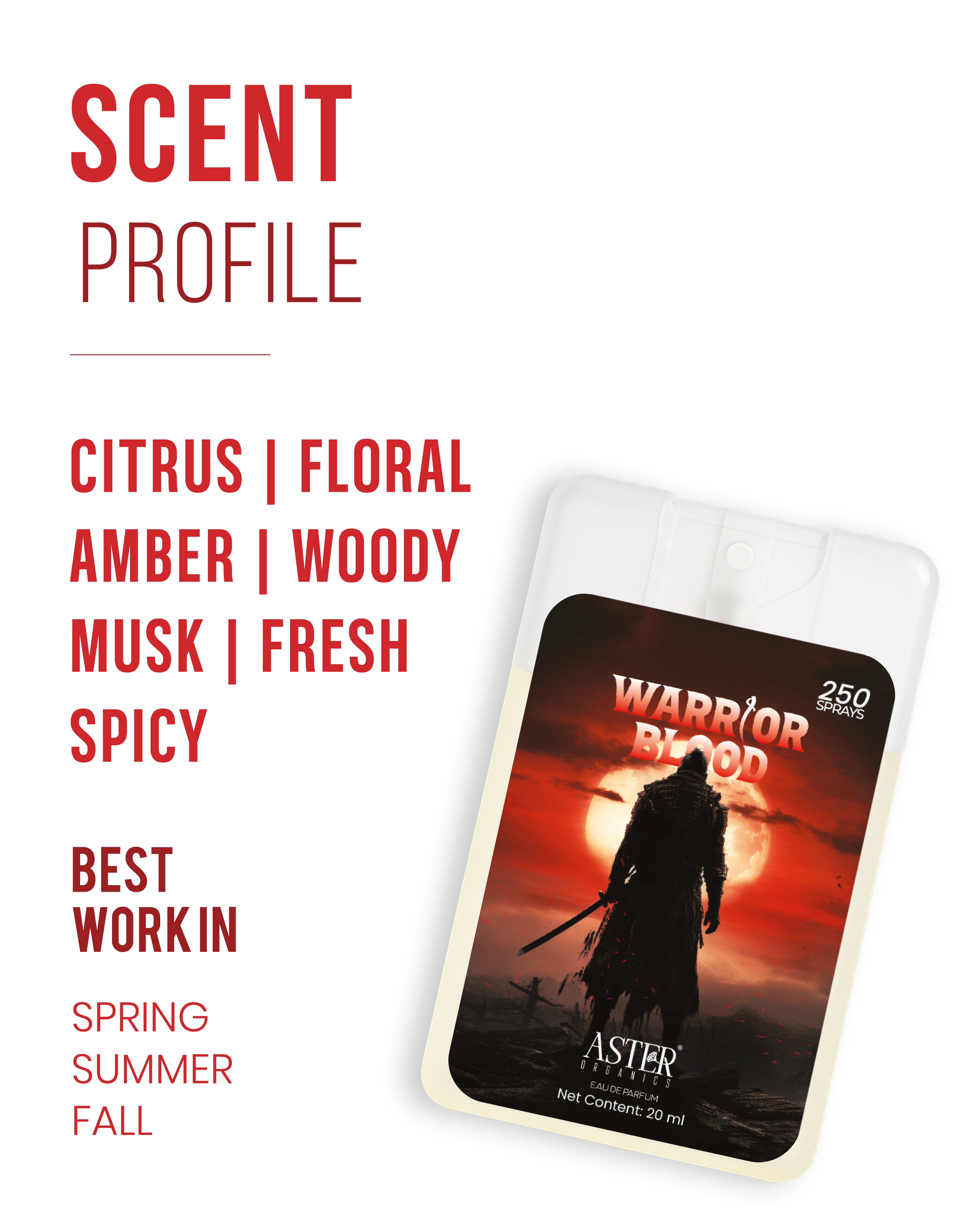 Warrior Blood Pocket Perfume for Men 20ml bottle