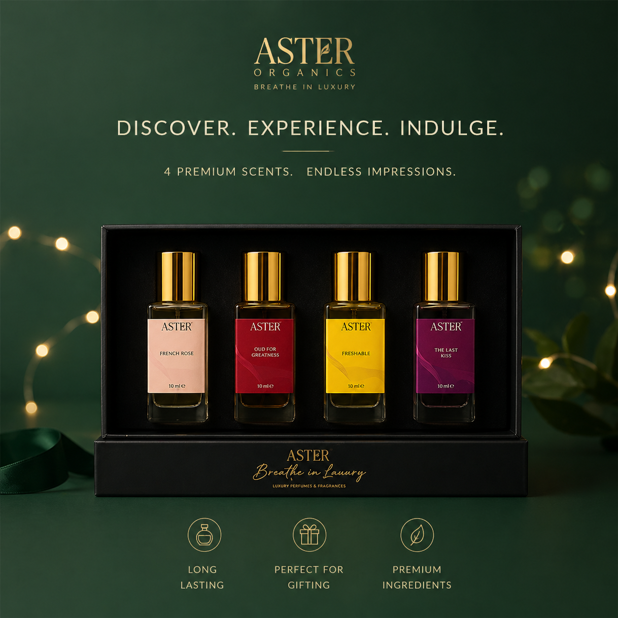 Customised Luxury Perfume Black Combo Box - 4 x 20ml