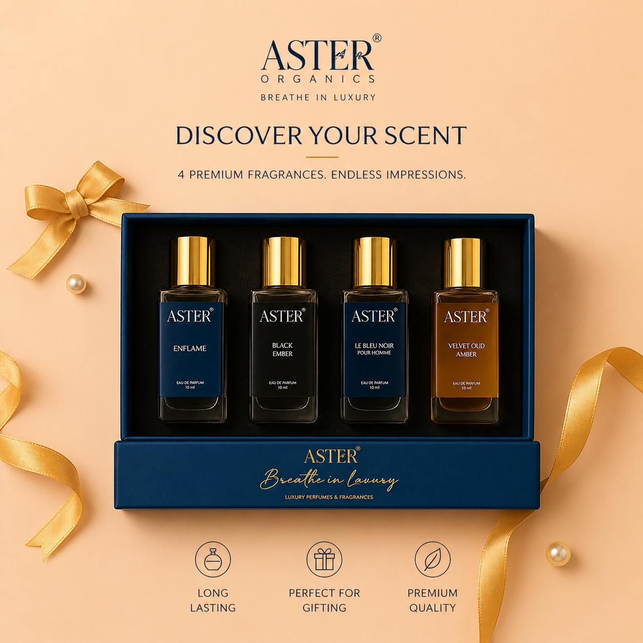 Customised Luxury Perfume Blue Combo Box - 4 x 20ml