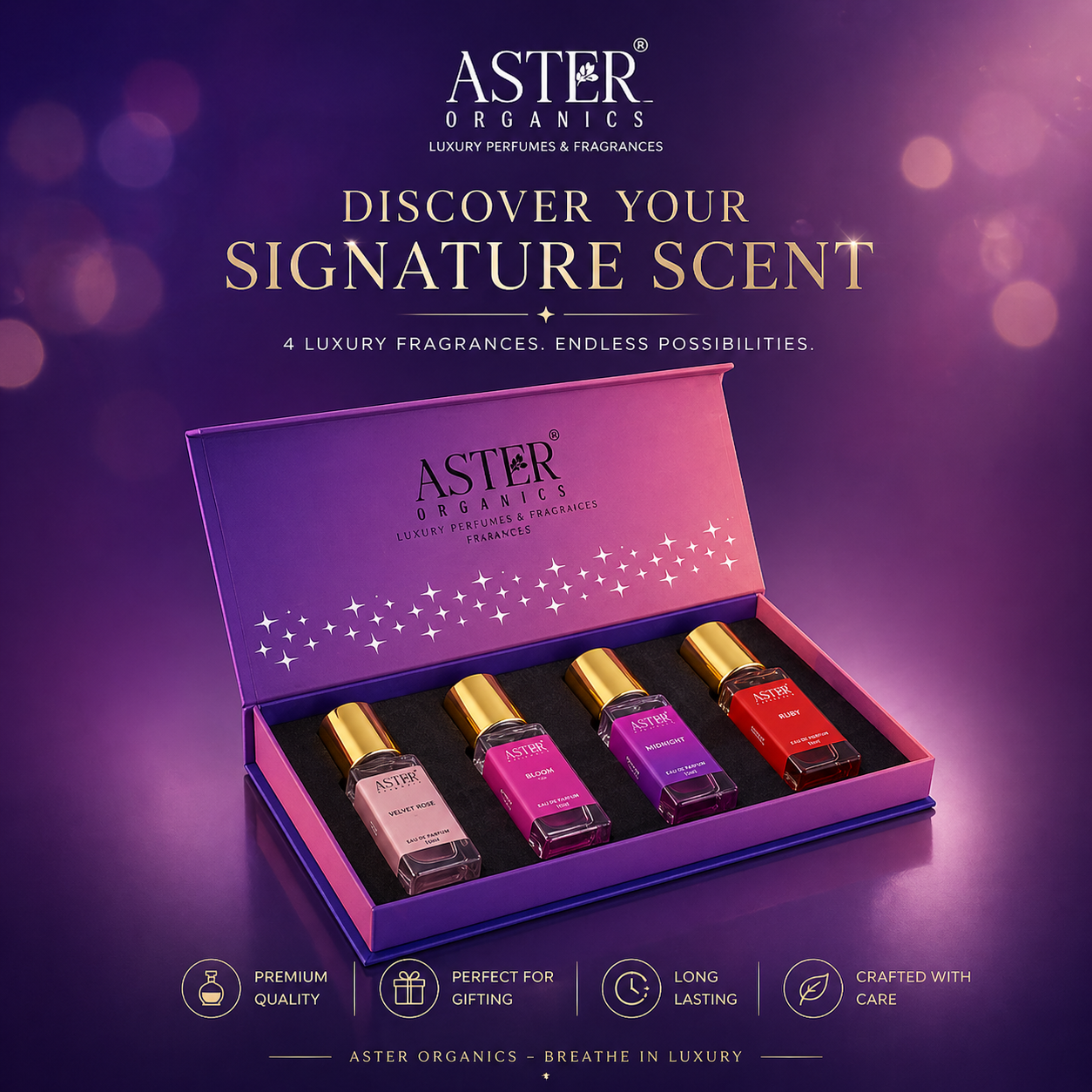 Customised Luxury Perfume Pink Gift Box - 4 x 20ml